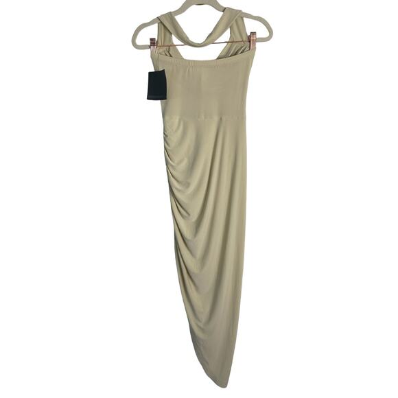 Norma Kamali Cayla Side Drape Gown Halter Neck Ruched Side Jersey Mist Size XXS - Picture 7 of 12